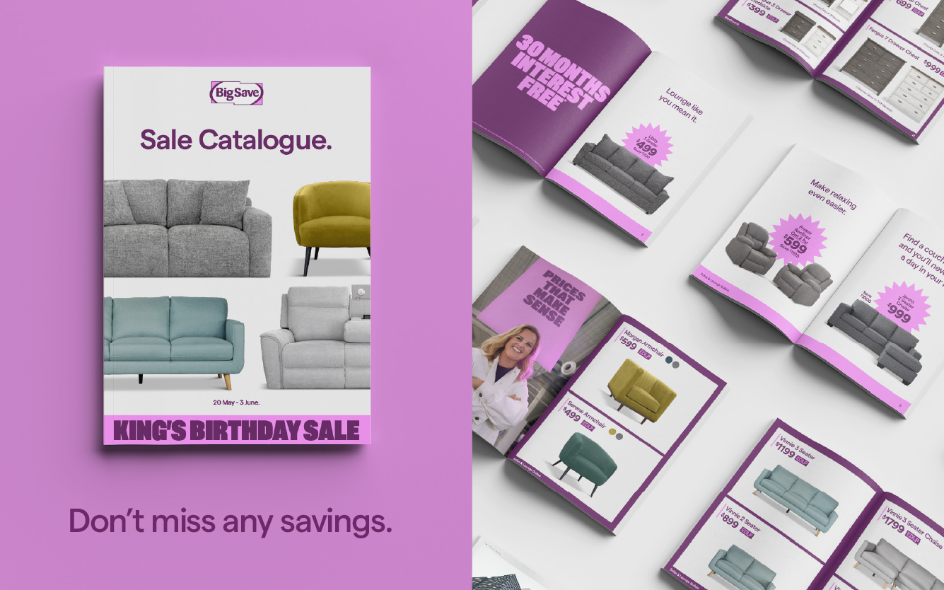 Images of a sale catalogue laid out on a surface.