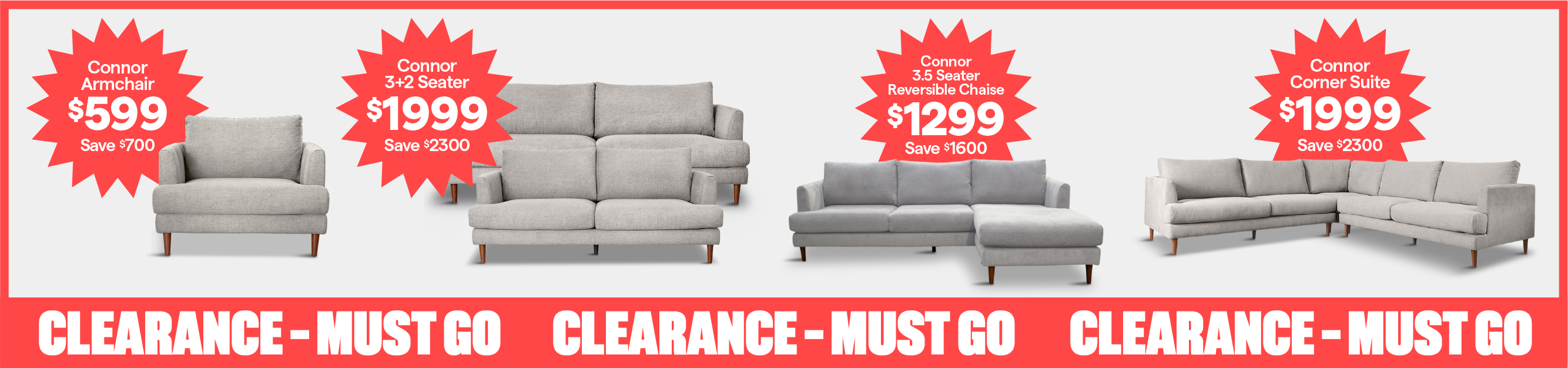 Clearance! Must go!
