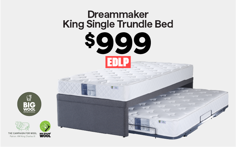 Dreammaker King Single Trundle Bed $999. EDLP.