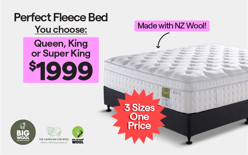 Perfect Fleece queen, king or super king $1999. Made with NZ wool.