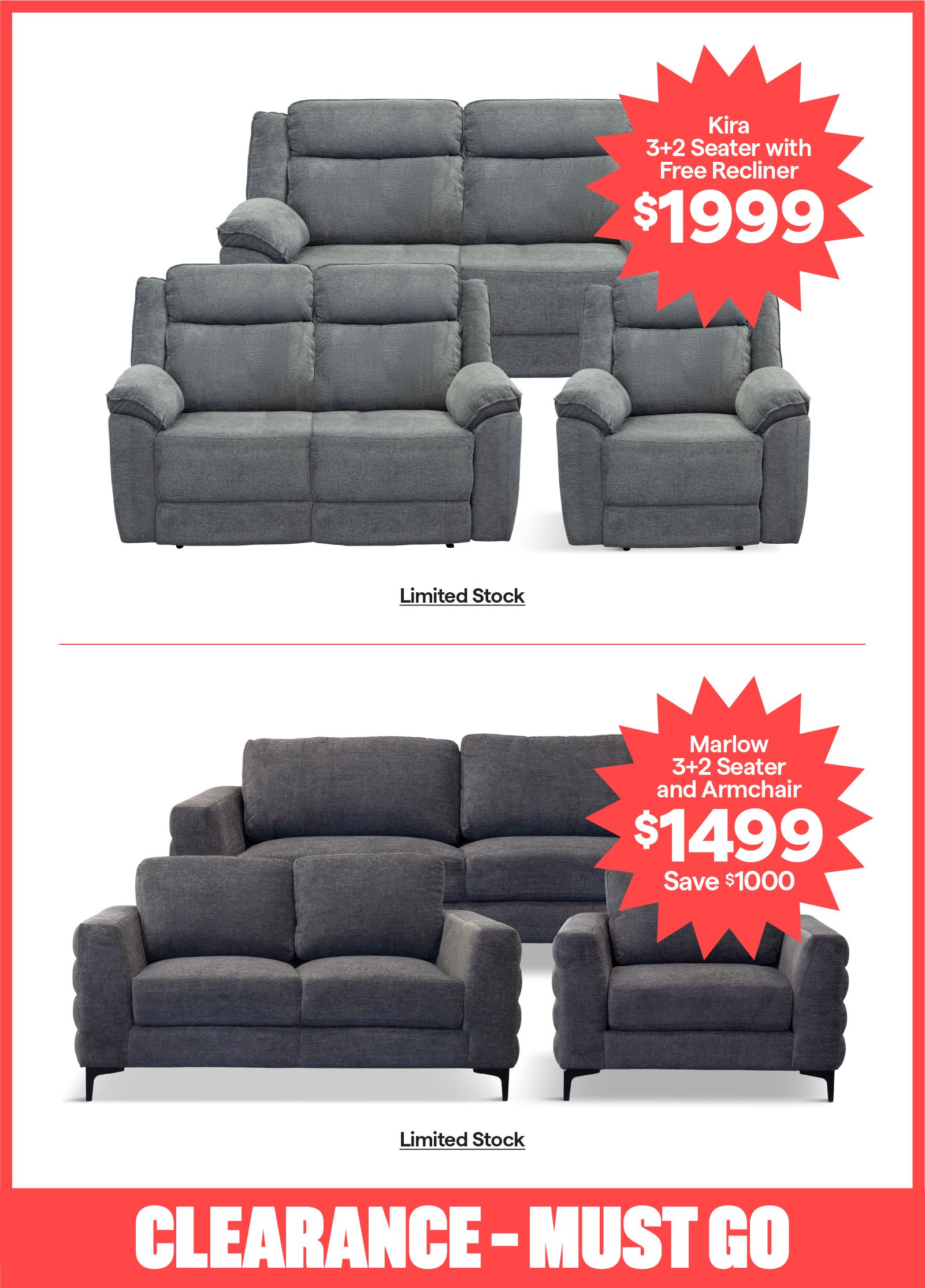Clearance! Must go! 