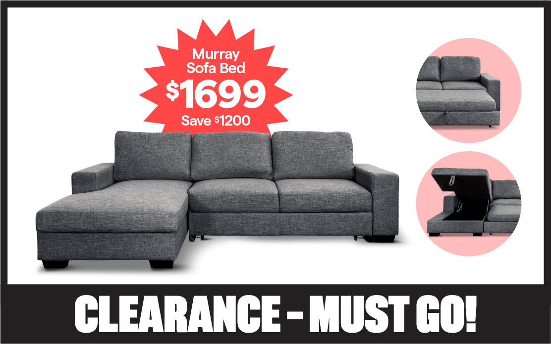 Clearance! Must go! Murray sofa bed $1699, save $1200.