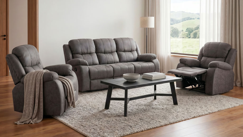 Fraser 3 Seater Recliner + 2 Recliners - Big Save