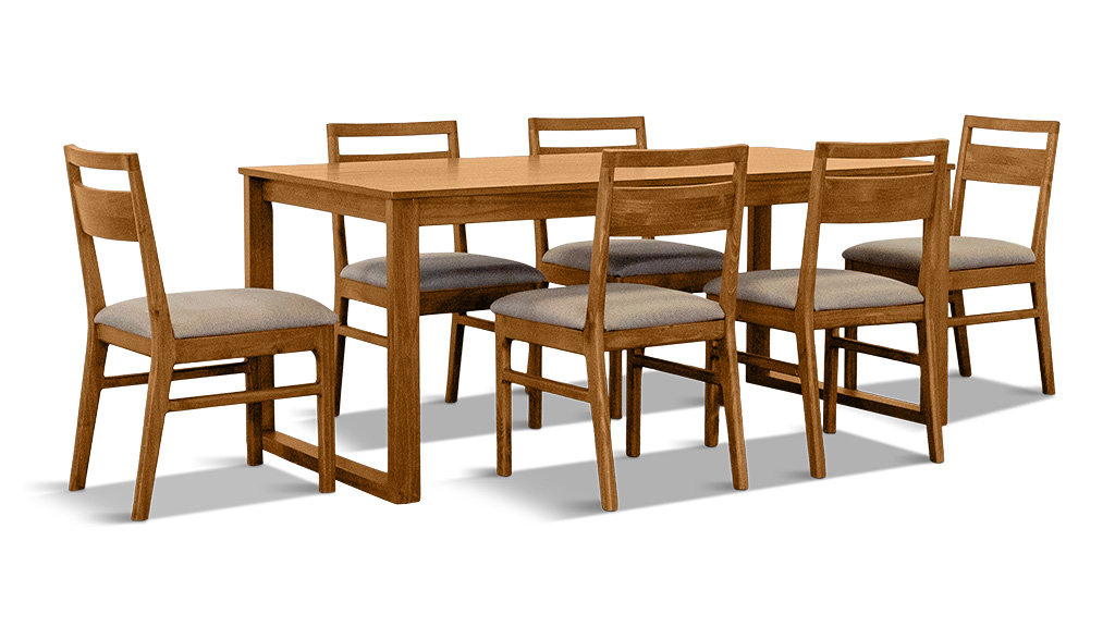 Comedor de madera con 6 sillas